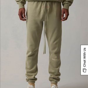 Fear of God Essentials sweatpants in seafoam. Size M